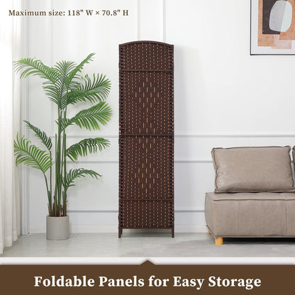 Paravent de séparation de pièce de 1,8 m de haut, écran de confidentialité autoportant en fibre tissée, écran pliant