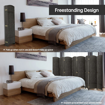 Paravent de séparation de pièce de 1,8 m de haut, écran de confidentialité autoportant en fibre tissée, écran pliant