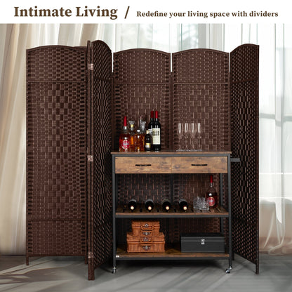 Paravent de séparation de pièce de 1,8 m de haut, écran de confidentialité autoportant en fibre tissée, écran pliant