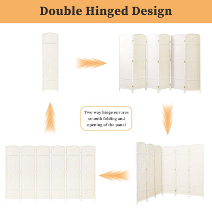 Paravent de séparation de pièce de 1,8 m de haut, écran de confidentialité autoportant en fibre tissée, écran pliant