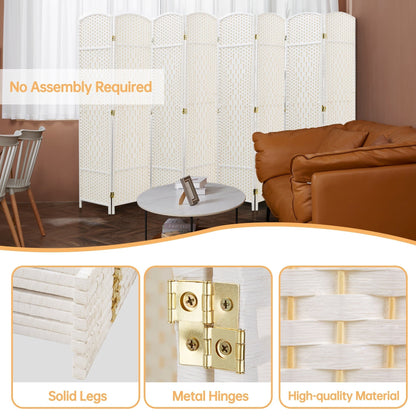 Paravent de séparation de pièce de 1,8 m de haut, écran de confidentialité autoportant en fibre tissée, écran pliant