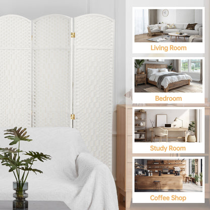 Paravent de séparation de pièce de 1,8 m de haut, écran de confidentialité autoportant en fibre tissée, écran pliant