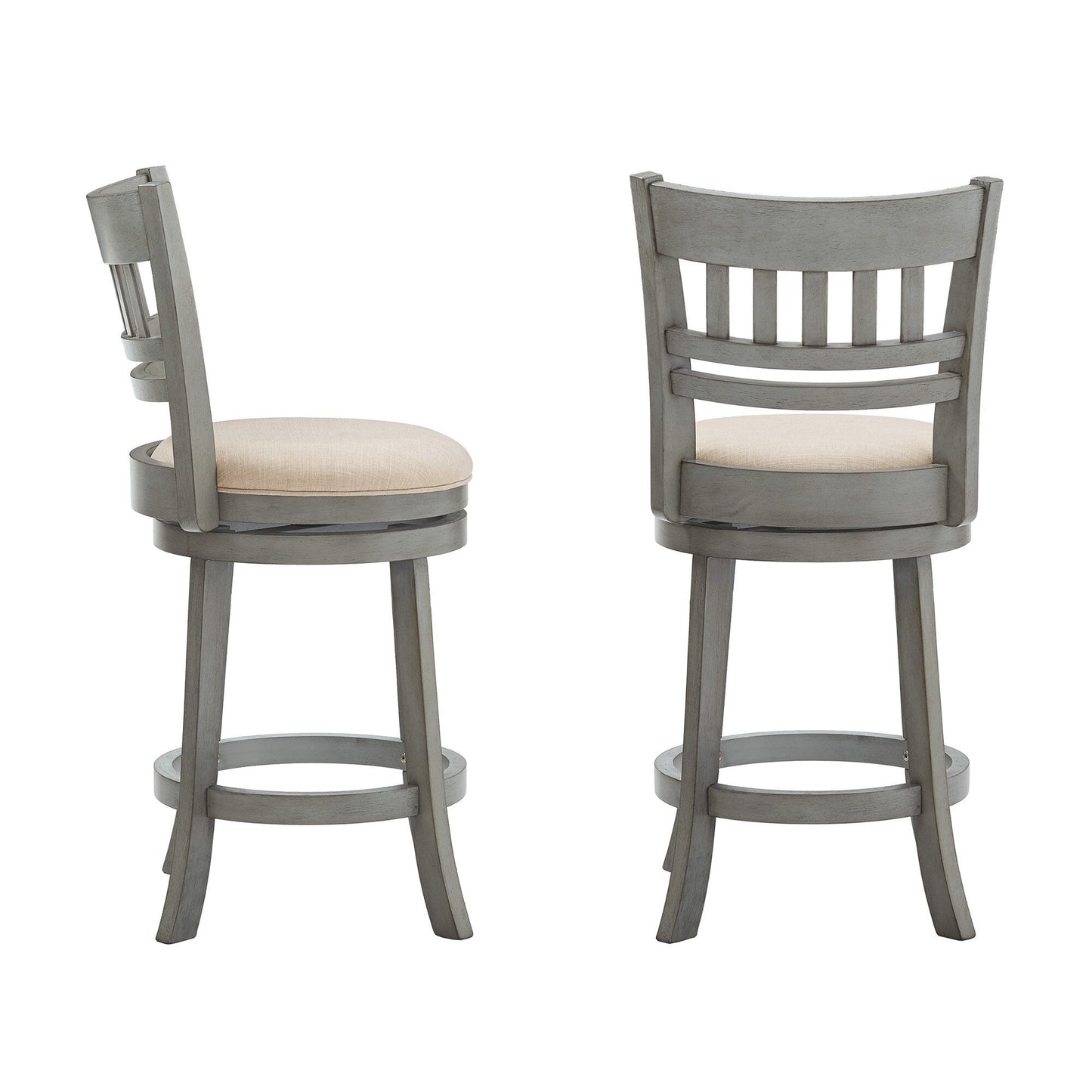 Tabouret de bar pivotant 24h à dossier en treillis Rovinj