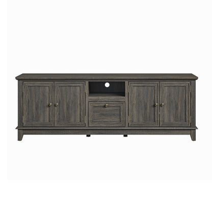 Meuble TV rustique de 72 pouces avec étagères réglables et rangement dissimulé – 72 pouces de largeur
