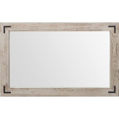 Miroir mural rustique encadré en bois, miroir de salle de bain en bois naturel