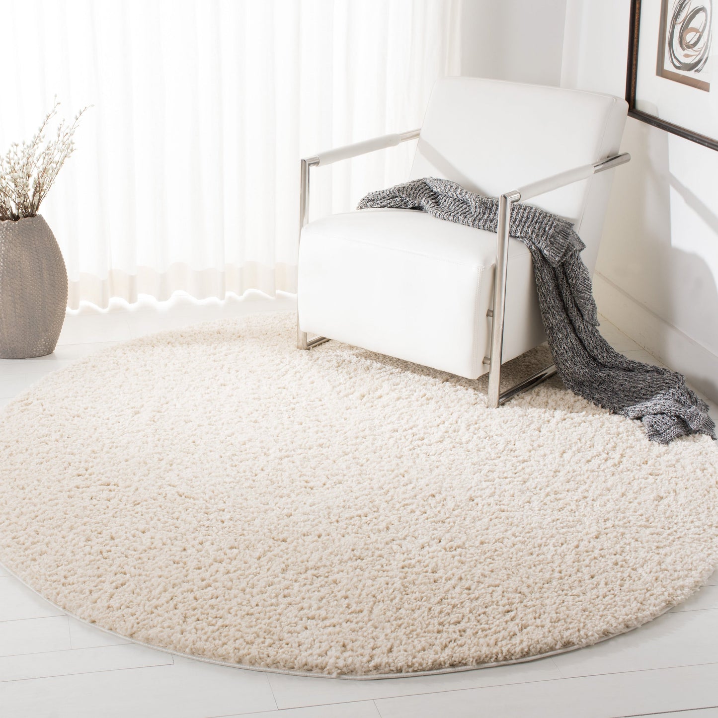 Tapis SAFAVIEH August Wilhelma Shag uni de 3 cm d'épaisseur