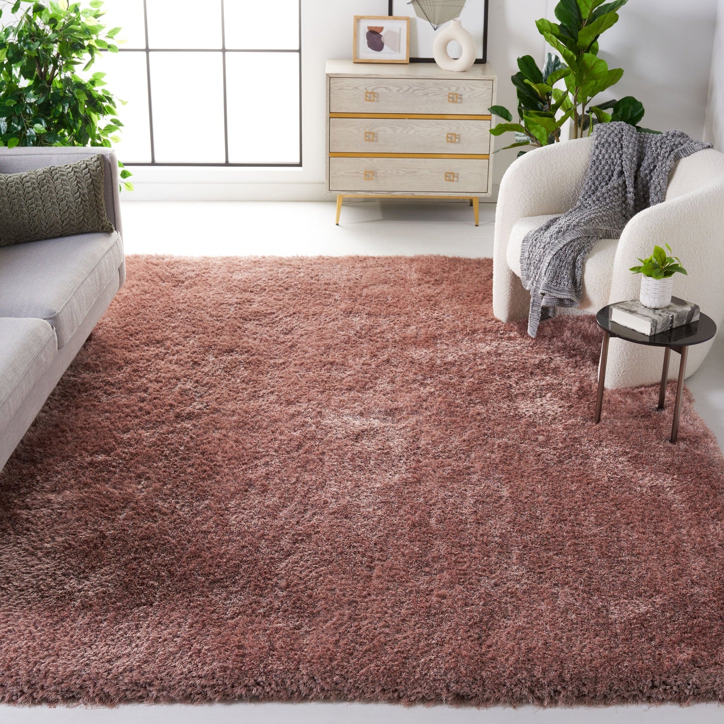 Tapis SAFAVIEH Bahija Rudina Luxe Shaggy de 7,6 cm d'épaisseur