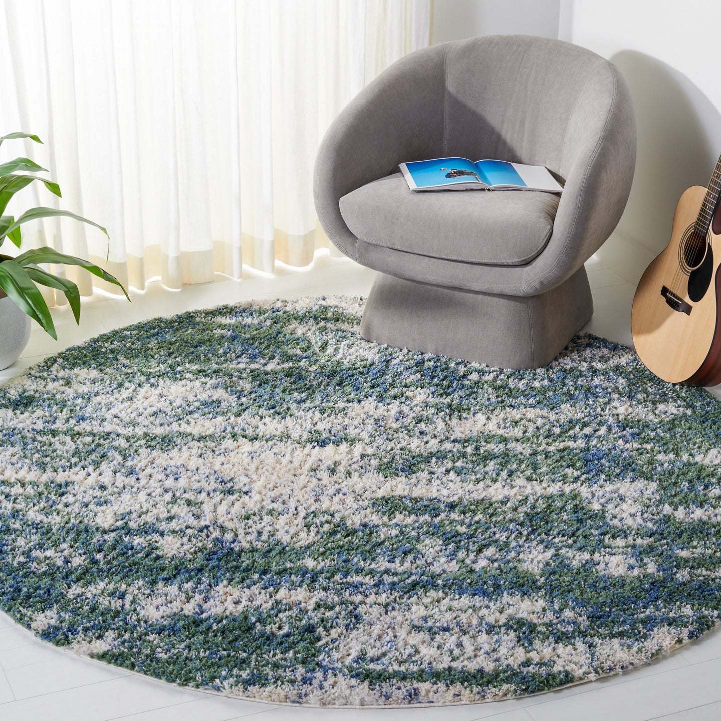 Tapis berbère Shag Tikvah moderne SAFAVIEH de 3 cm d'épaisseur