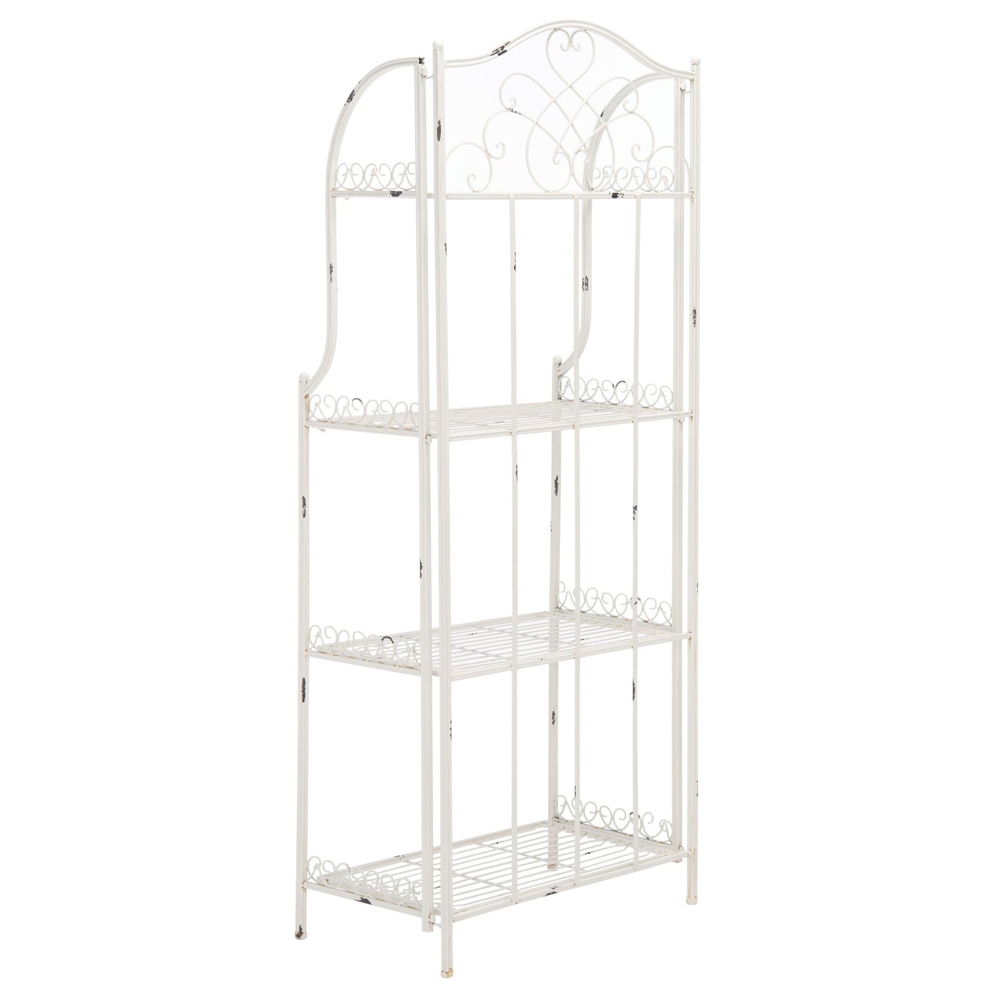Étagère de boulangerie d'extérieur à 4 niveaux en fer forgé victorien SAFAVIEH Bryn - 25 po L x 15 po P x 63 po H - 25 L x 15 P x 63 H
