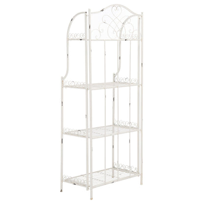Étagère de boulangerie d'extérieur à 4 niveaux en fer forgé victorien SAFAVIEH Bryn - 25 po L x 15 po P x 63 po H - 25 L x 15 P x 63 H