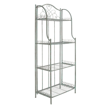 Étagère de boulangerie d'extérieur à 4 niveaux en fer forgé victorien SAFAVIEH Bryn - 25 po L x 15 po P x 63 po H - 25 L x 15 P x 63 H