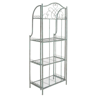 Étagère de boulangerie d'extérieur à 4 niveaux en fer forgé victorien SAFAVIEH Bryn - 25 po L x 15 po P x 63 po H - 25 L x 15 P x 63 H