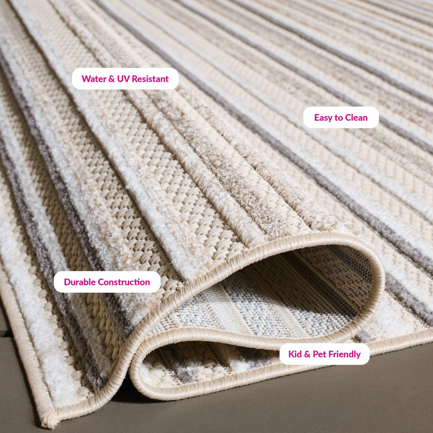 Tapis de patio imperméable à rayures SAFAVIEH Cabana Gafia pour intérieur/extérieur