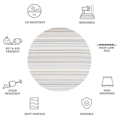 Tapis de patio imperméable à rayures SAFAVIEH Cabana Gafia pour intérieur/extérieur