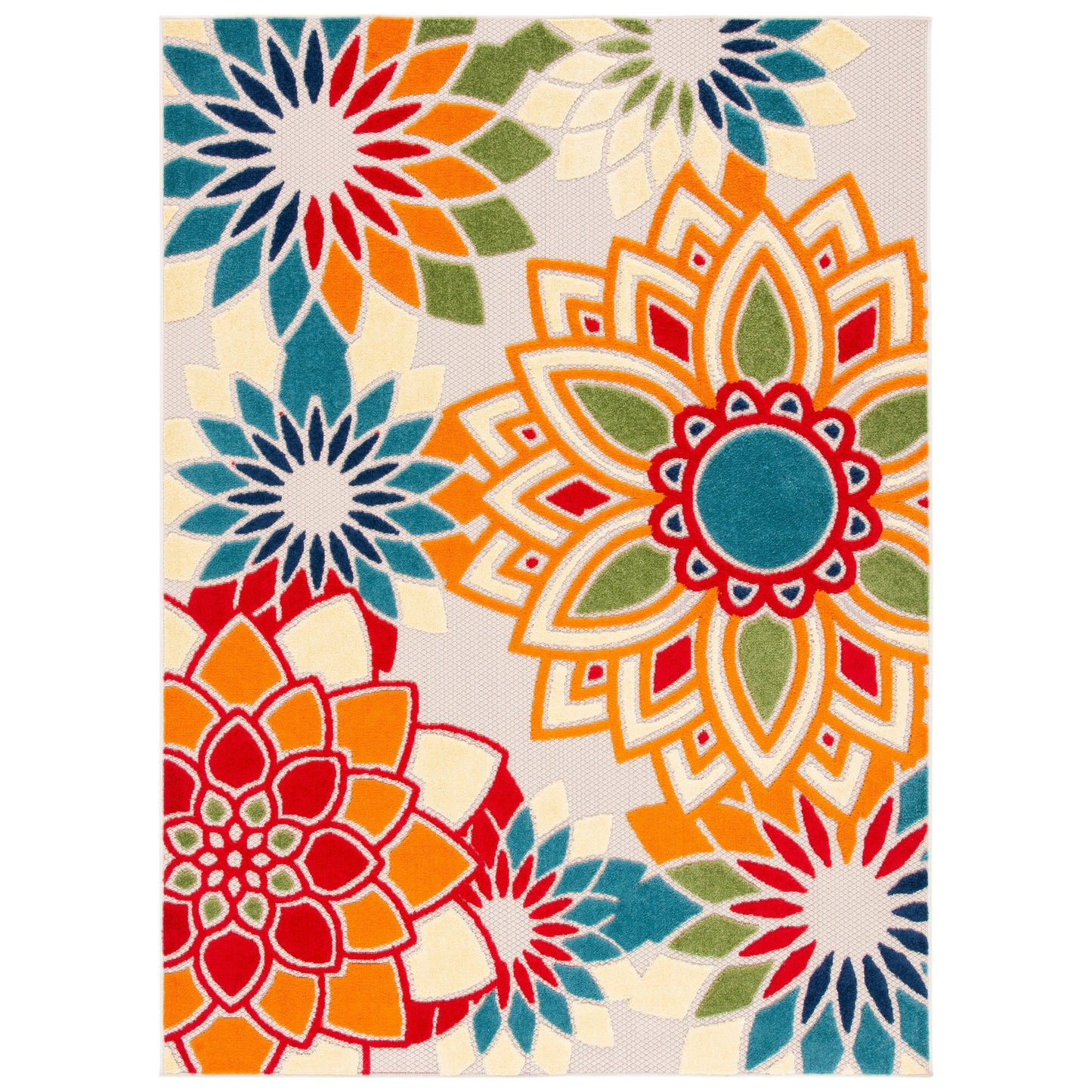 Tapis de patio imperméable à motif floral SAFAVIEH Cabana Ingke pour intérieur/extérieur