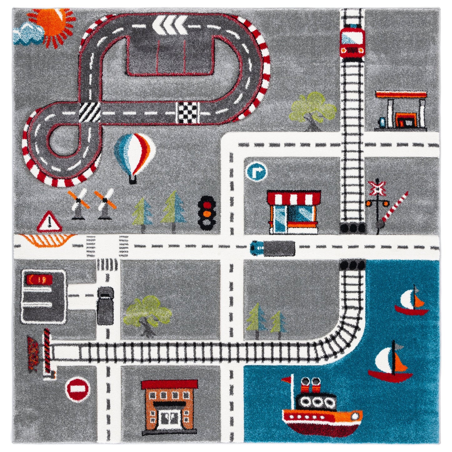 Tapis de route pour enfants SAFAVIEH Carousel Kids Riemy Neighborhood