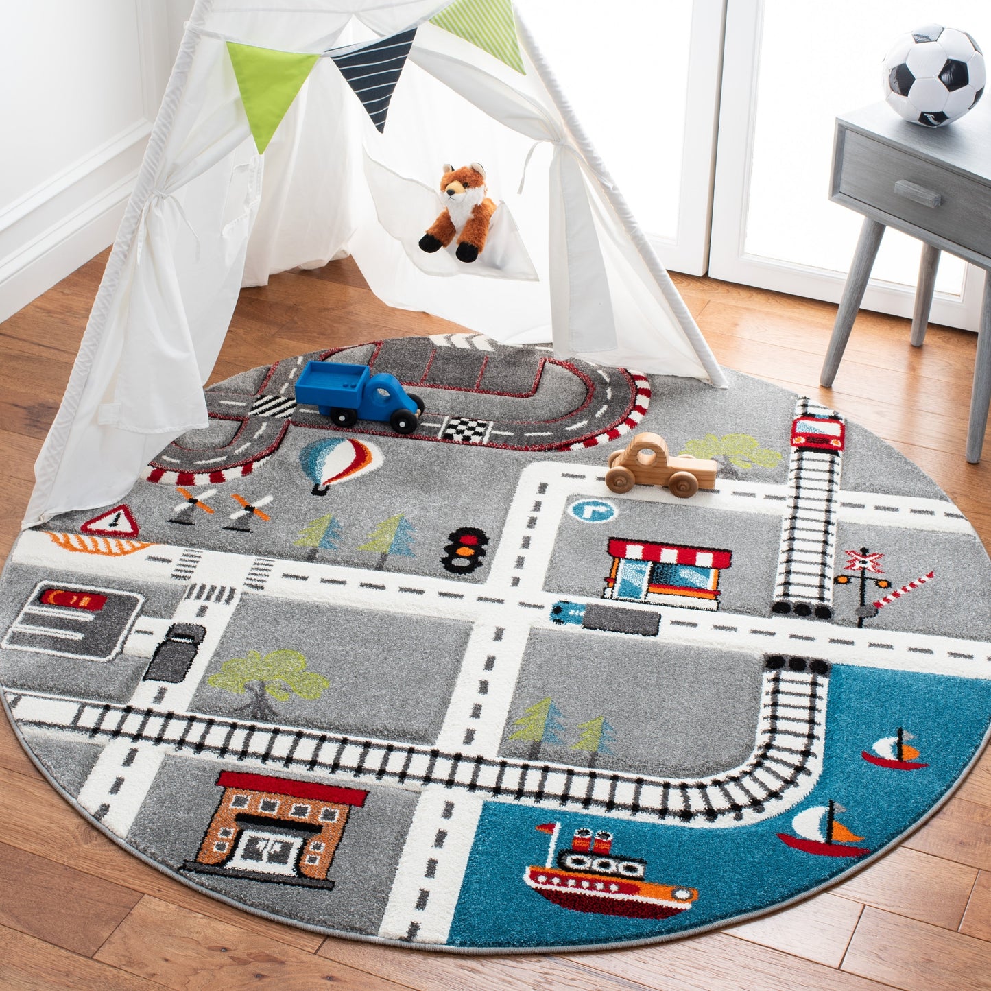 Tapis de route pour enfants SAFAVIEH Carousel Kids Riemy Neighborhood