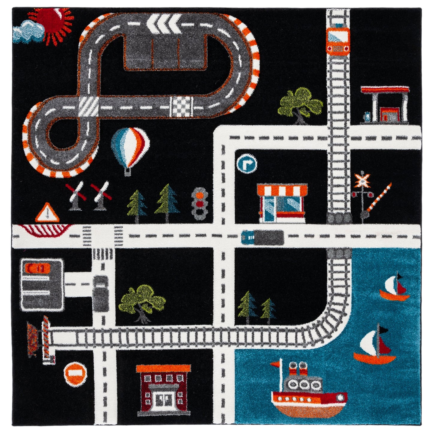 Tapis de route pour enfants SAFAVIEH Carousel Kids Riemy Neighborhood