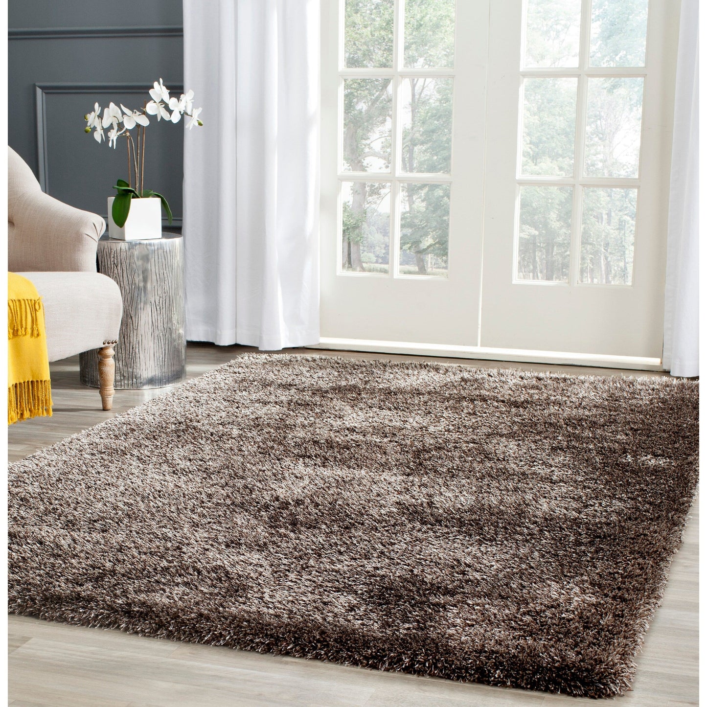 Tapis SAFAVIEH Charlotte Shag Truc uni de 5 cm d'épaisseur