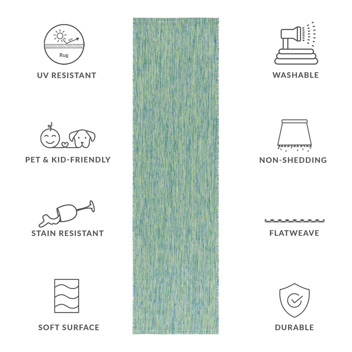 Tapis de patio/jardin imperméable SAFAVIEH Courtyard Begajeta pour intérieur/extérieur.