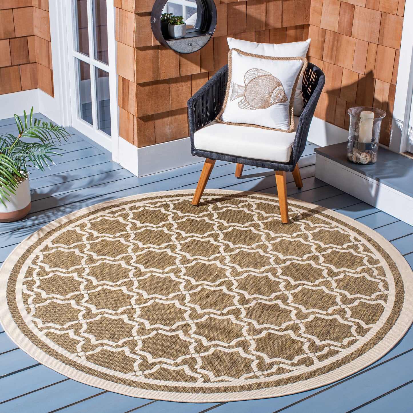 Tapis de jardin imperméable SAFAVIEH Courtyard Gulsin pour intérieur/extérieur