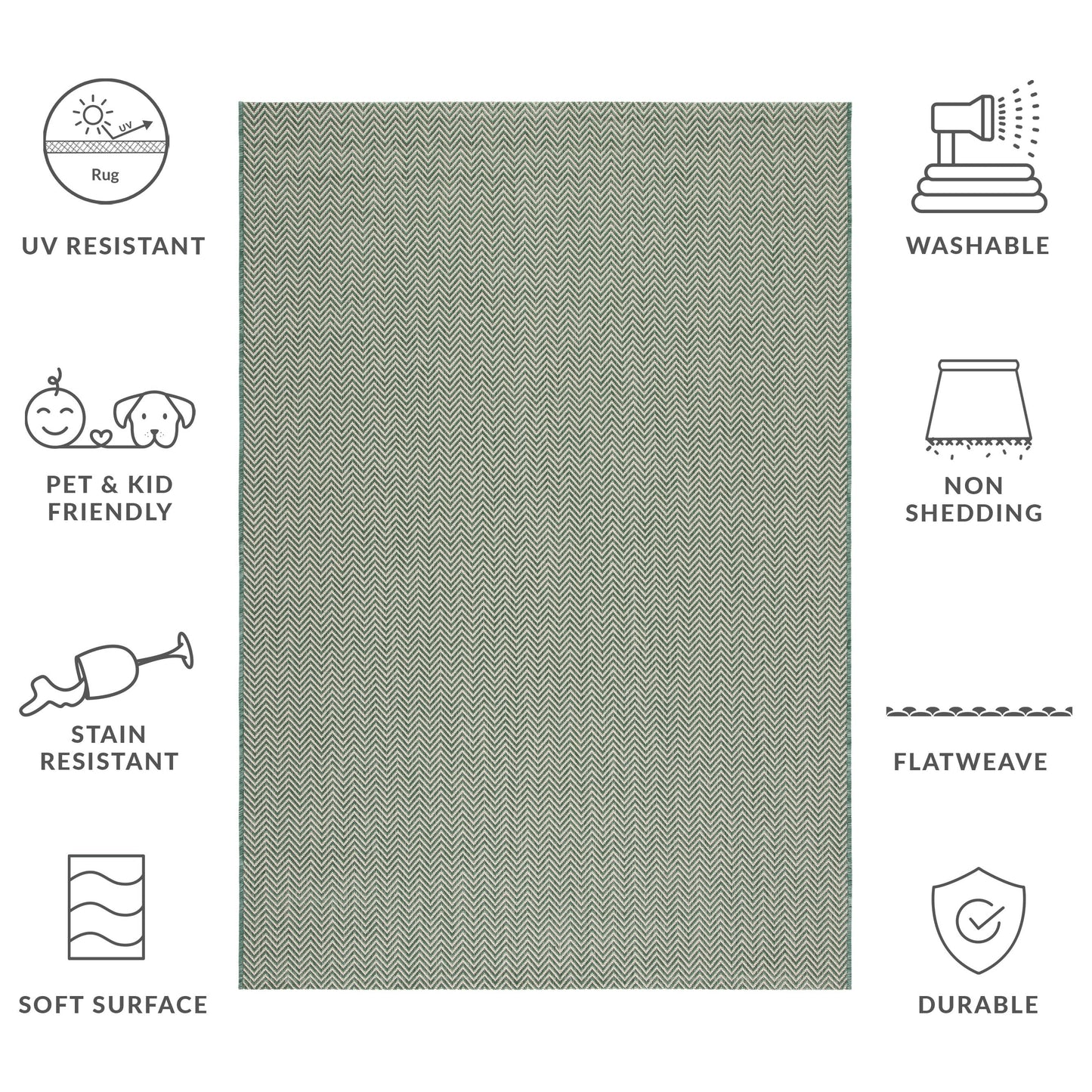 Tapis de jardin imperméable SAFAVIEH Courtyard Ilmur pour intérieur/extérieur