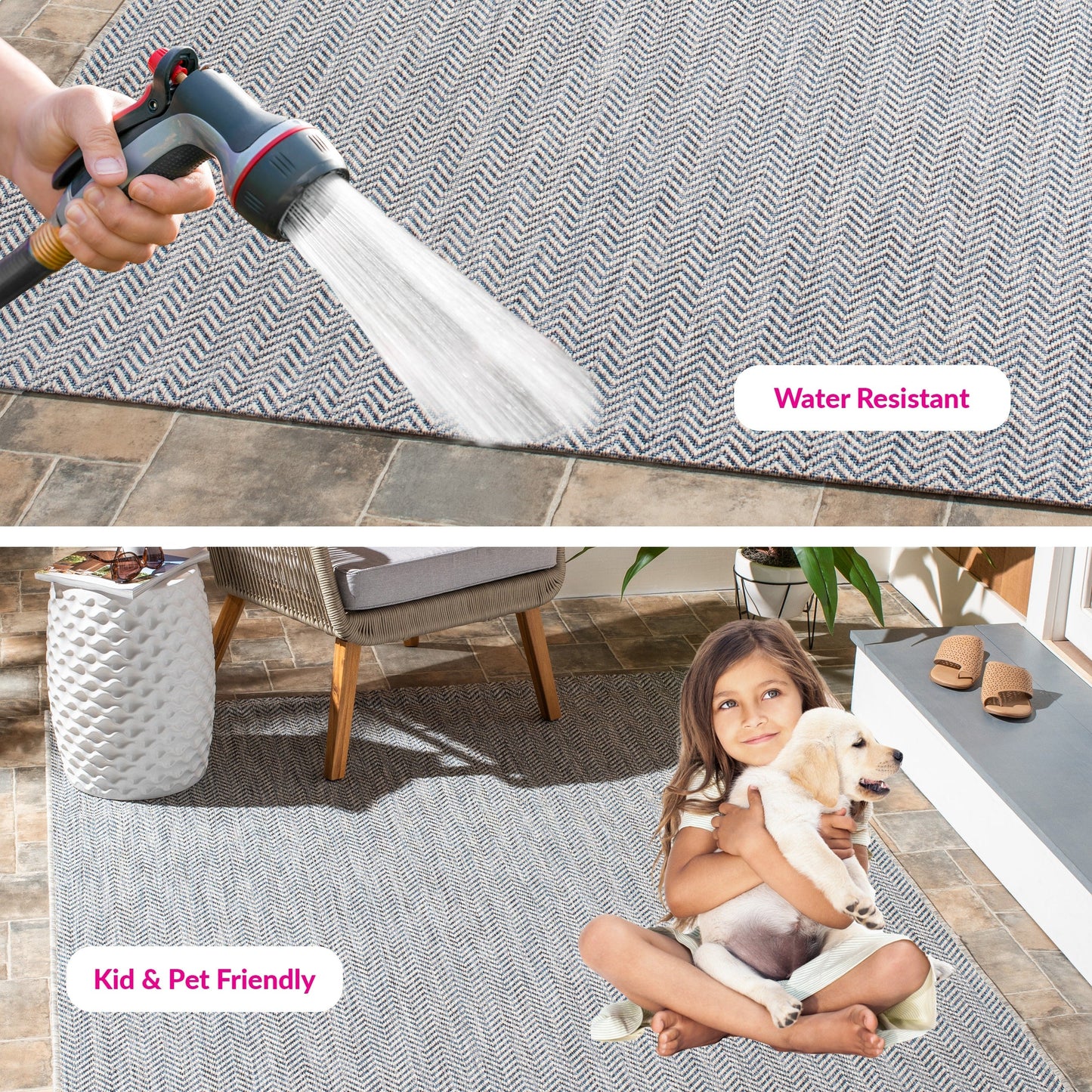 Tapis de jardin imperméable SAFAVIEH Courtyard Ilmur pour intérieur/extérieur