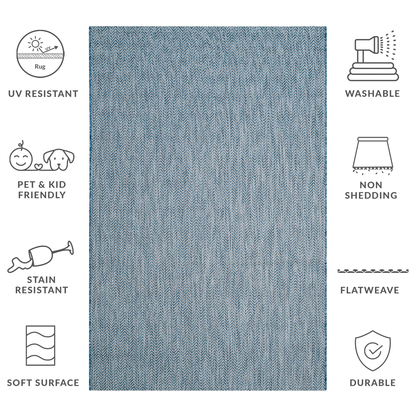 Tapis de jardin imperméable SAFAVIEH Courtyard Ilmur pour intérieur/extérieur