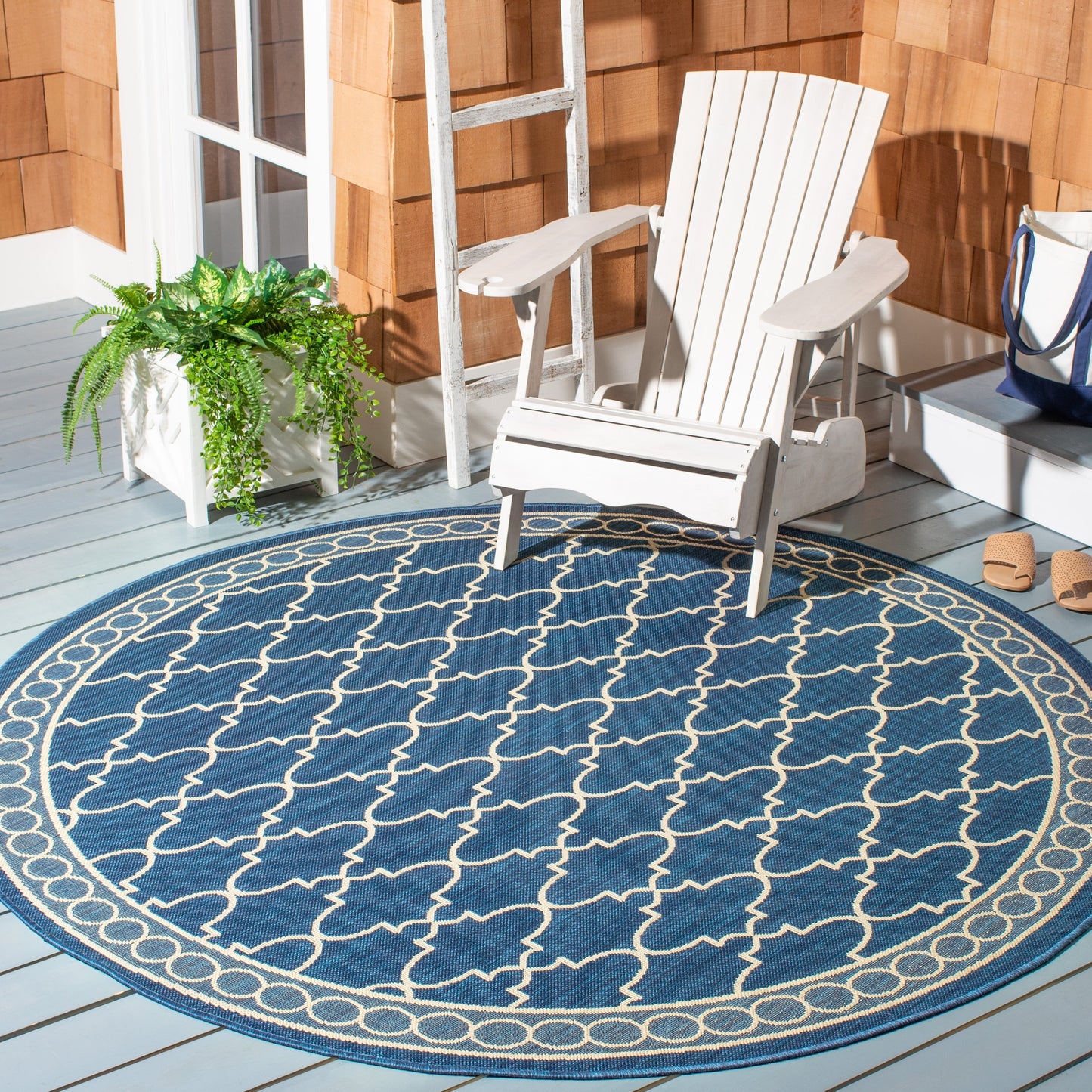 Tapis de jardin imperméable SAFAVIEH Courtyard Janell Trellis pour terrasse ou jardin