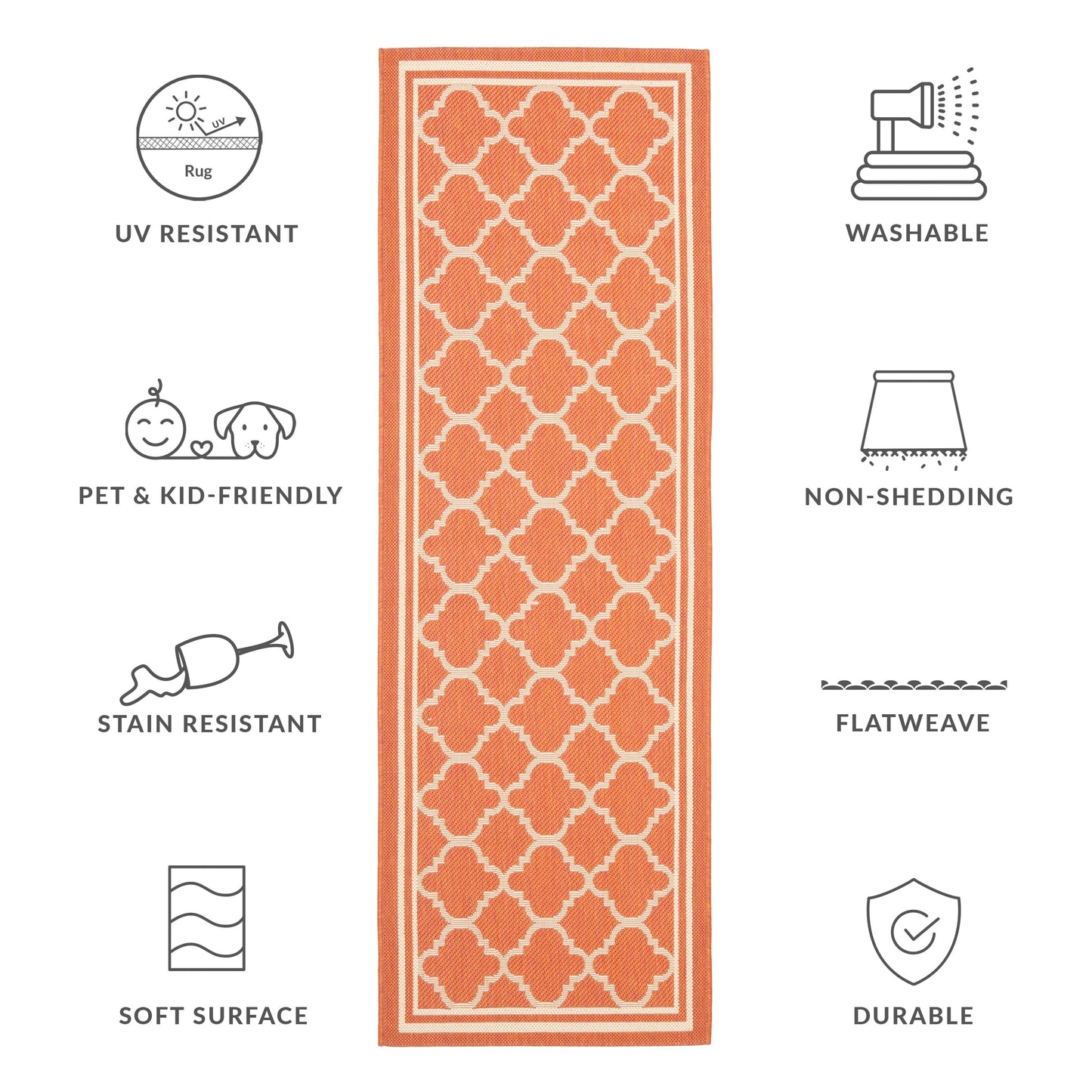 Tapis de jardin/terrasse imperméable SAFAVIEH Courtyard Kristelle