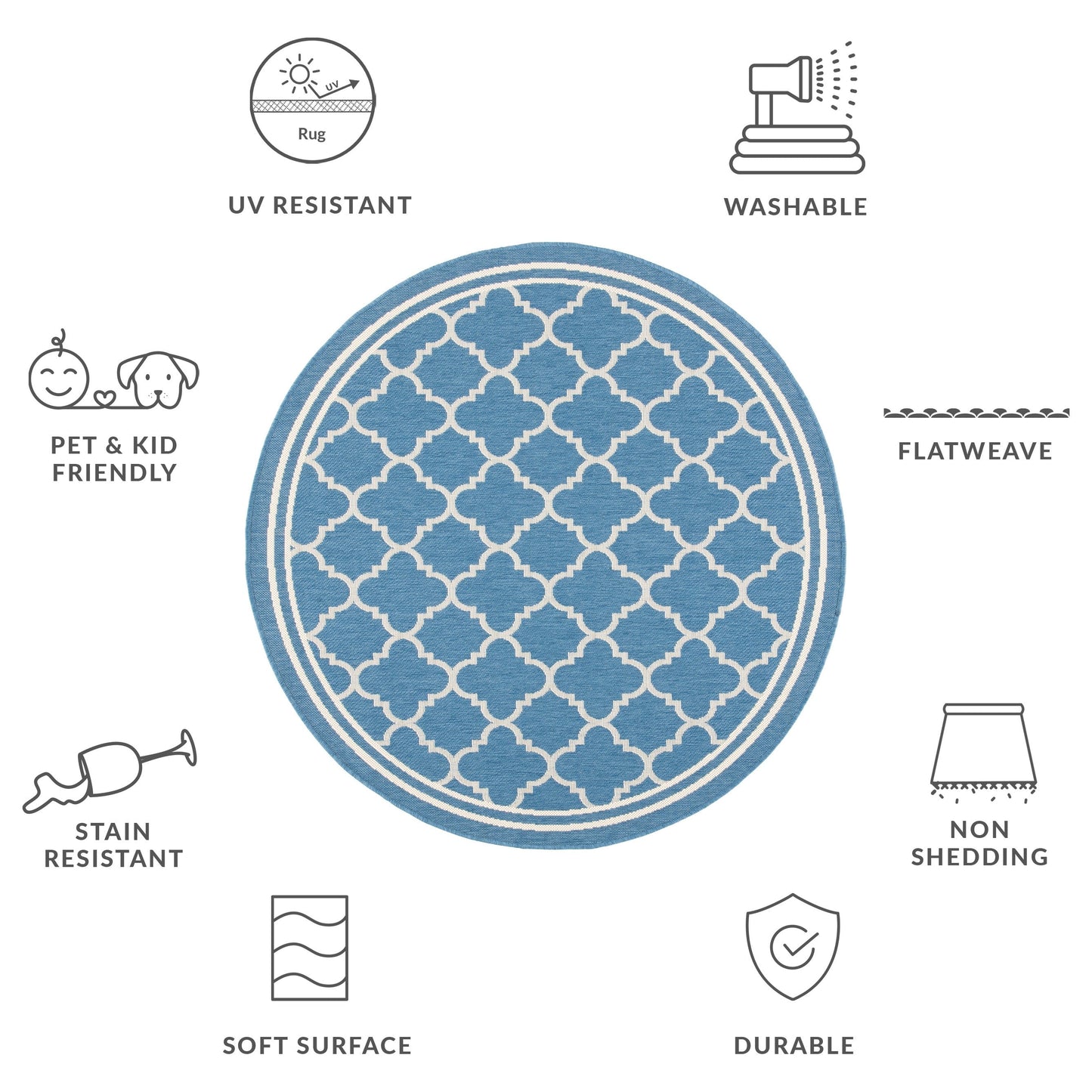 Tapis de jardin/terrasse imperméable SAFAVIEH Courtyard Kristelle