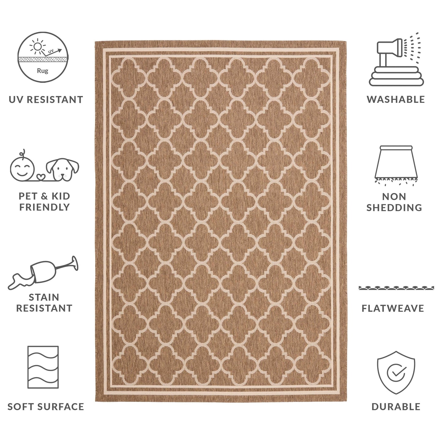 Tapis de jardin/terrasse imperméable SAFAVIEH Courtyard Kristelle