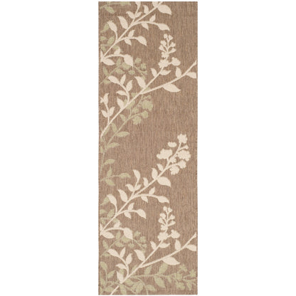 Tapis de jardin SAFAVIEH Courtyard Luann Botanical imperméable pour intérieur/extérieur, terrasse ou jardin