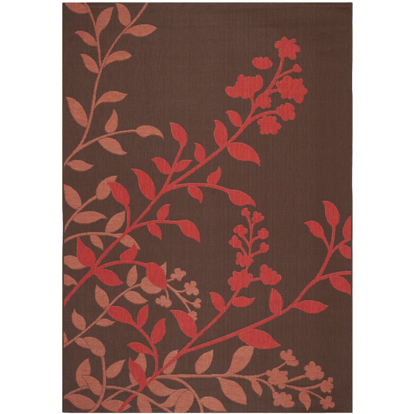 Tapis de jardin SAFAVIEH Courtyard Luann Botanical imperméable pour intérieur/extérieur, terrasse ou jardin