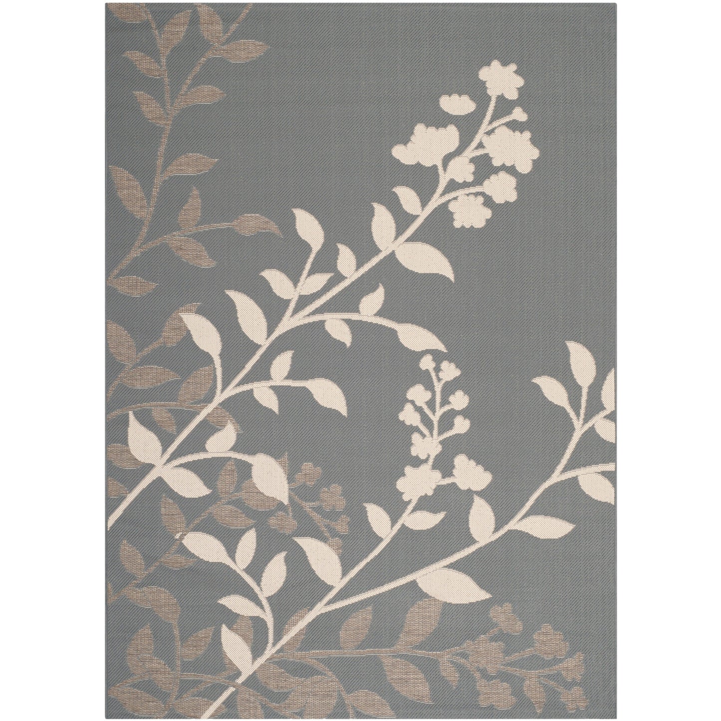 Tapis de jardin SAFAVIEH Courtyard Luann Botanical imperméable pour intérieur/extérieur, terrasse ou jardin