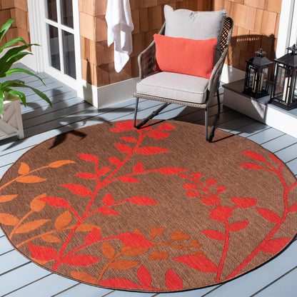 Tapis de jardin SAFAVIEH Courtyard Luann Botanical imperméable pour intérieur/extérieur, terrasse ou jardin