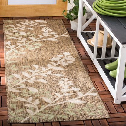 Tapis de jardin SAFAVIEH Courtyard Luann Botanical imperméable pour intérieur/extérieur, terrasse ou jardin
