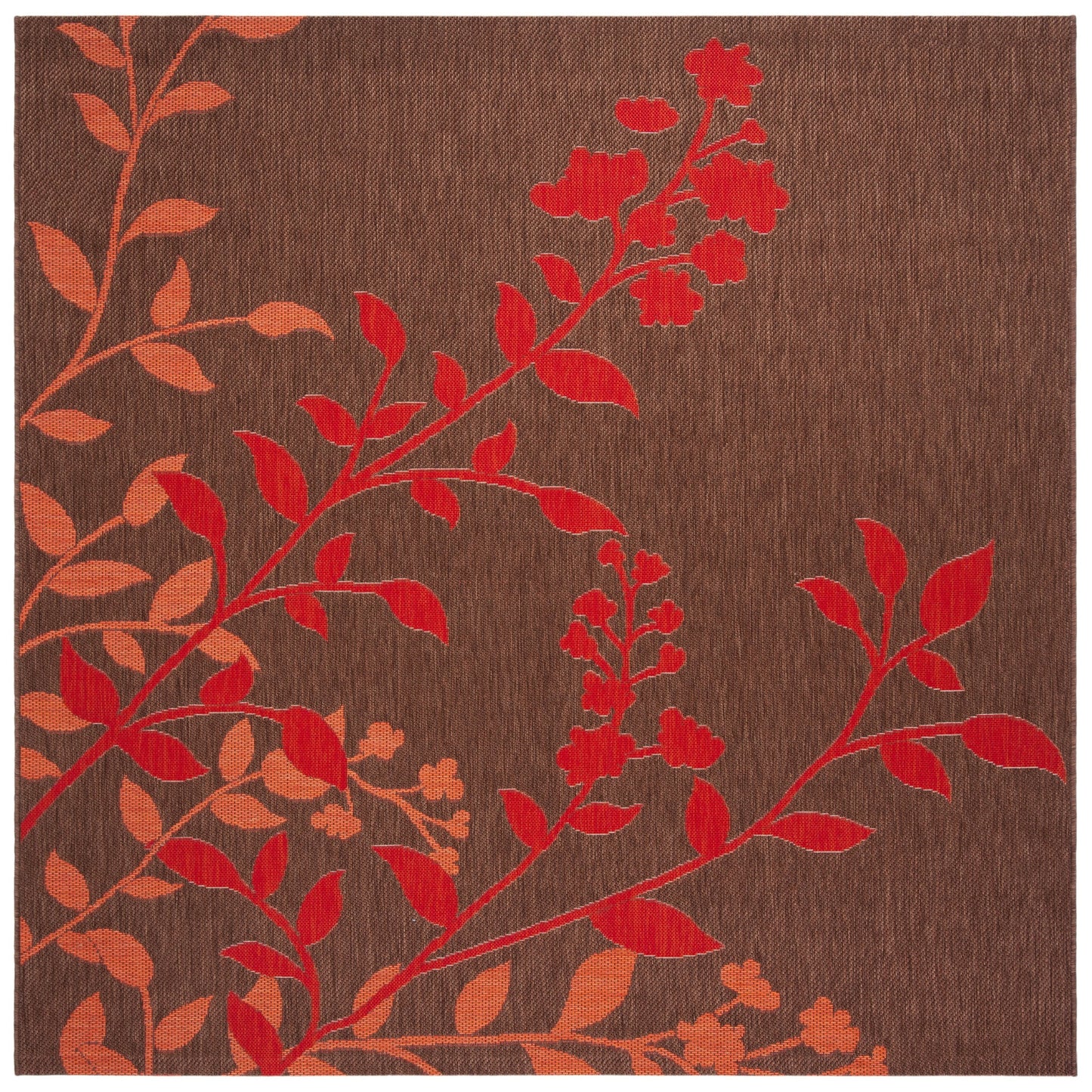 Tapis de jardin SAFAVIEH Courtyard Luann Botanical imperméable pour intérieur/extérieur, terrasse ou jardin