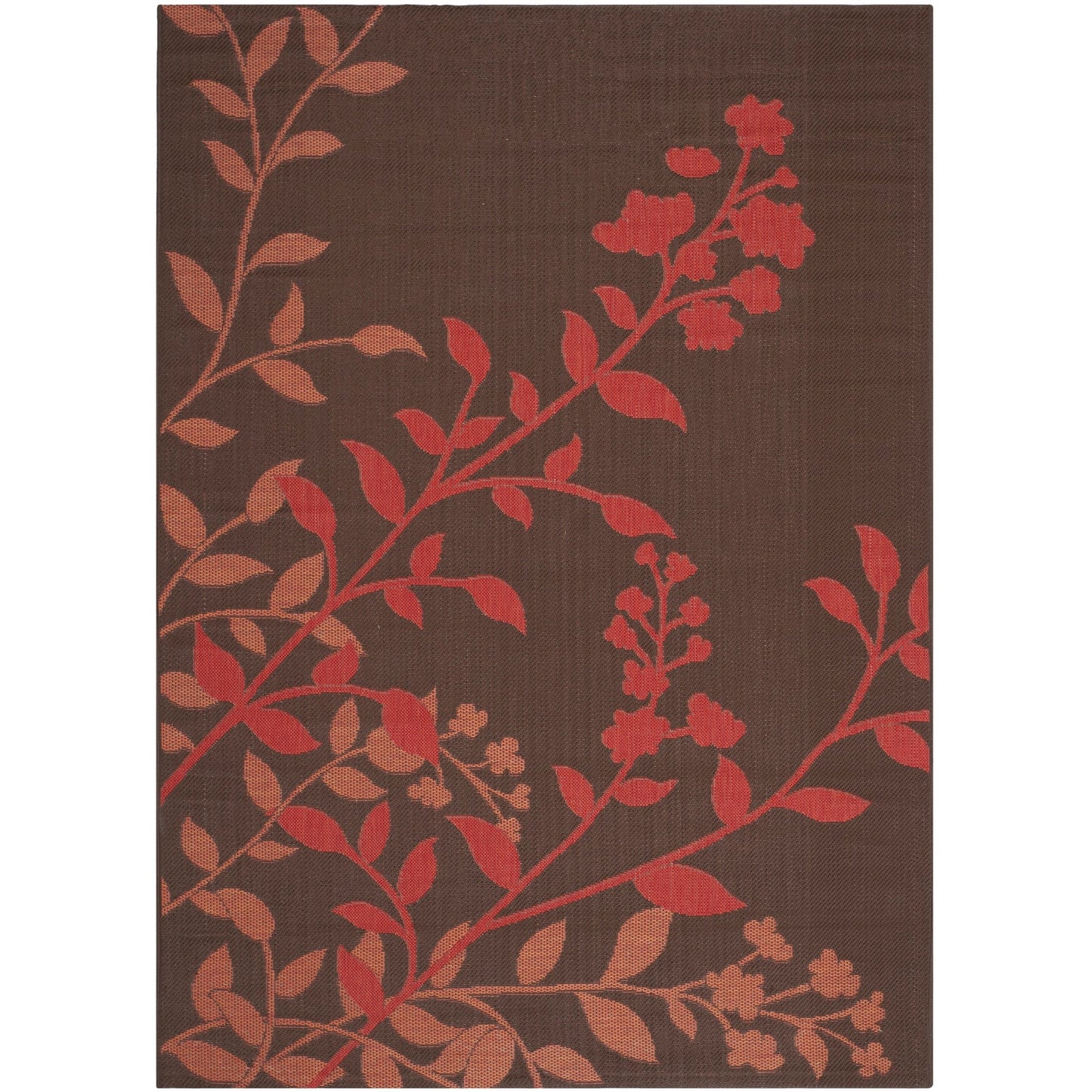 Tapis de jardin SAFAVIEH Courtyard Luann Botanical imperméable pour intérieur/extérieur, terrasse ou jardin