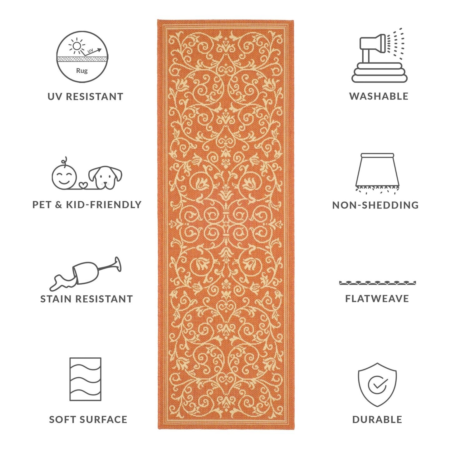 Tapis de jardin/terrasse imperméable SAFAVIEH Courtyard Miljeta