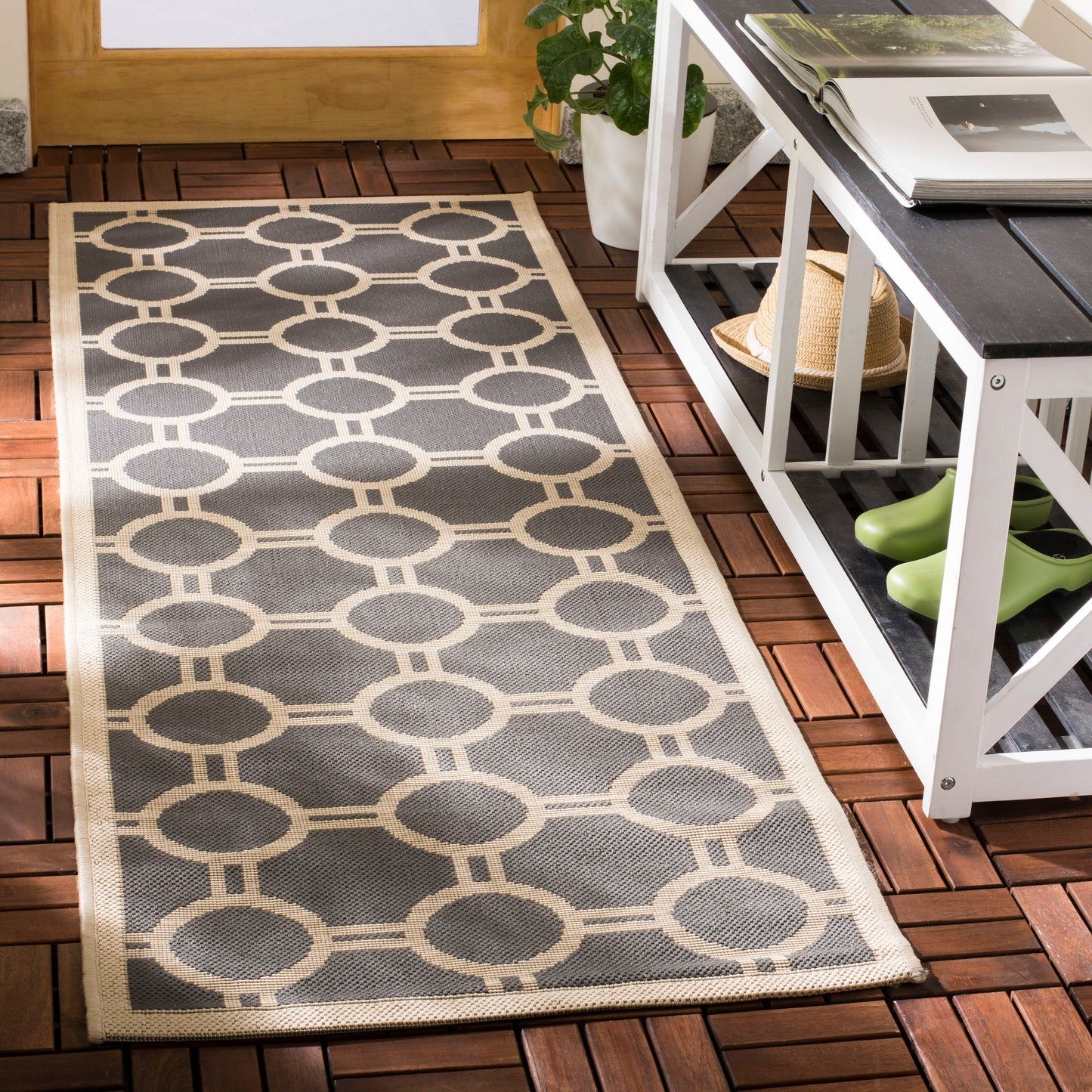 Tapis de jardin imperméable SAFAVIEH Courtyard Nira pour intérieur/extérieur