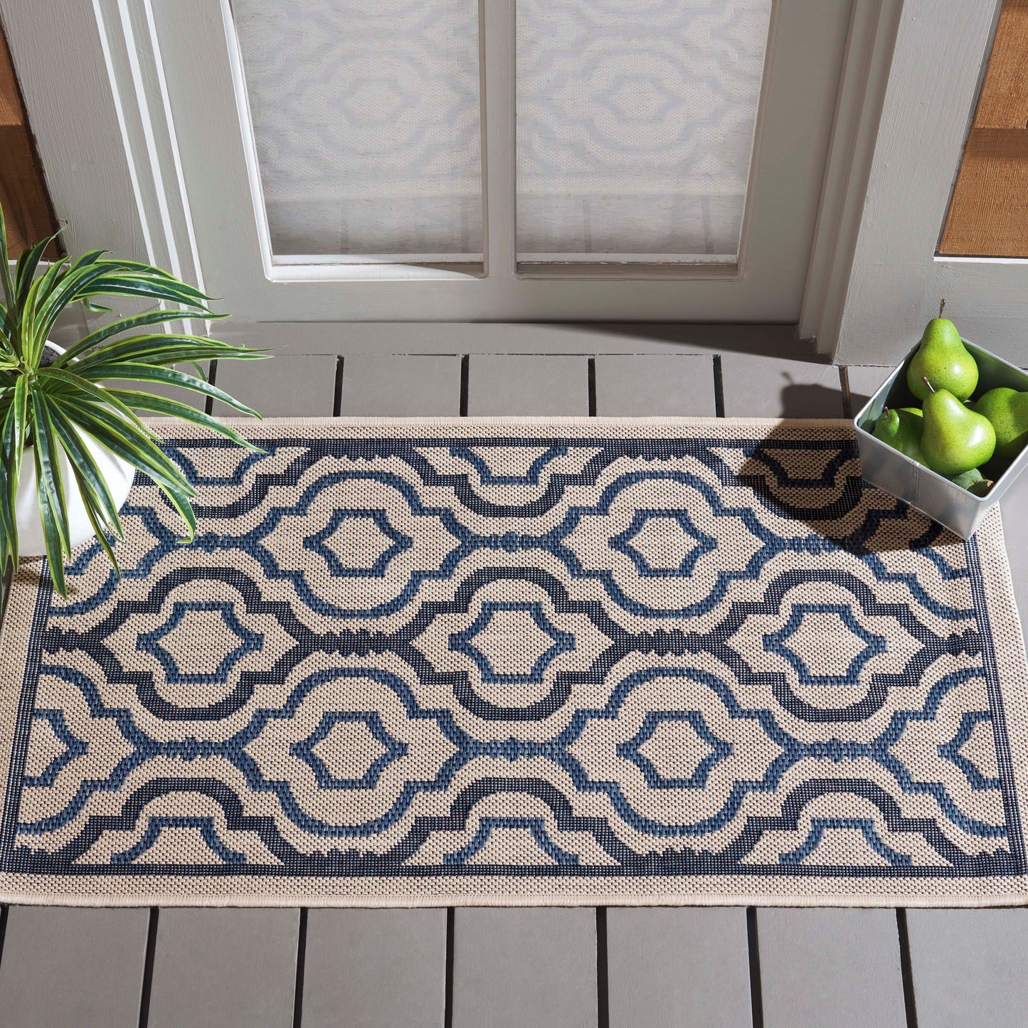 Tapis de jardin imperméable SAFAVIEH Courtyard Oyvor pour intérieur/extérieur