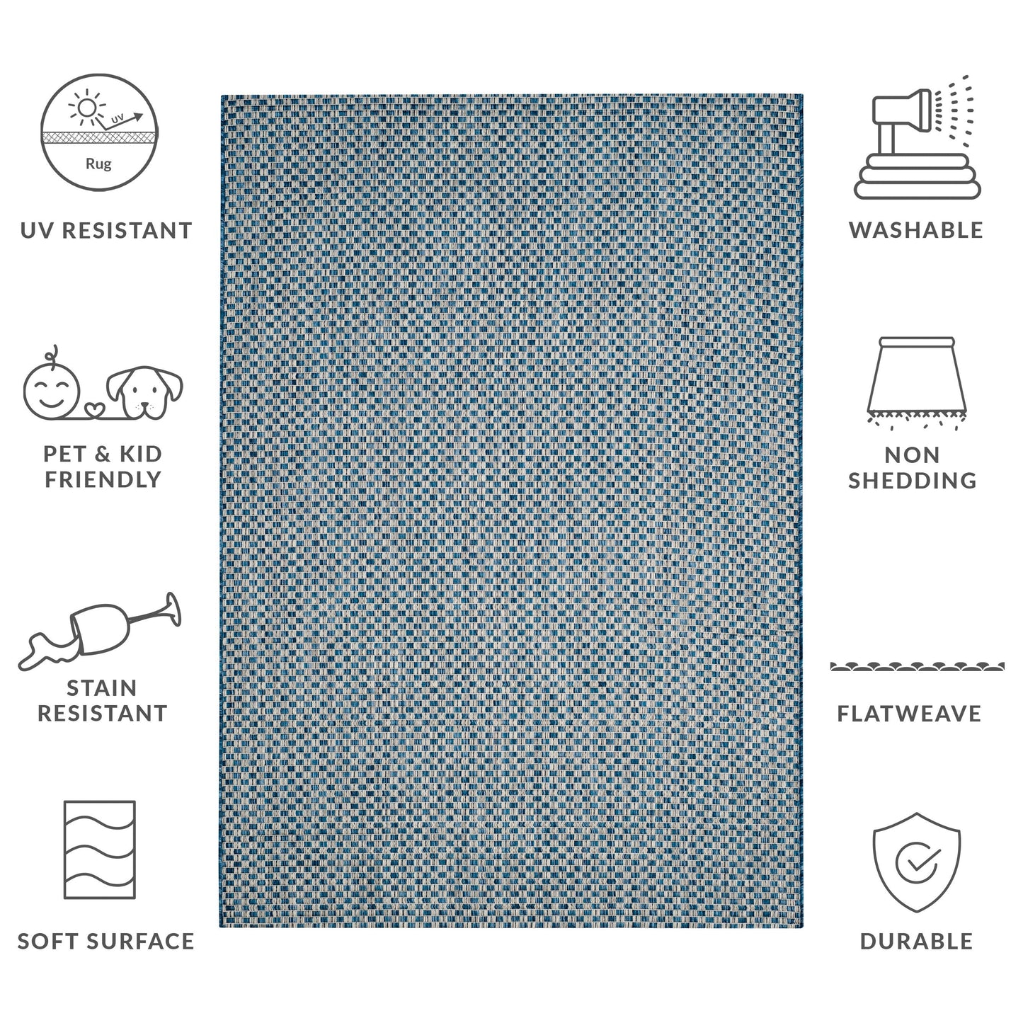 Tapis de jardin imperméable SAFAVIEH Courtyard Ragini pour intérieur/extérieur