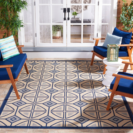 Tapis de jardin SAFAVIEH Courtyard Saundra imperméable pour intérieur/extérieur, terrasse ou jardin