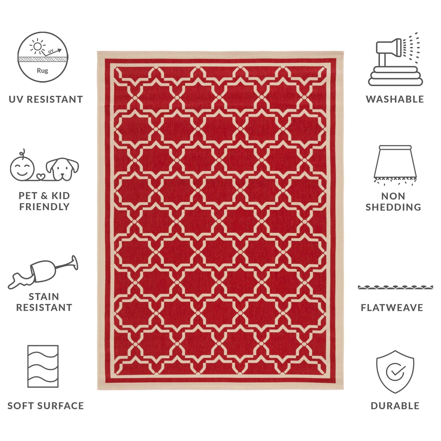 Tapis de jardin/terrasse imperméable SAFAVIEH Courtyard Thomasina