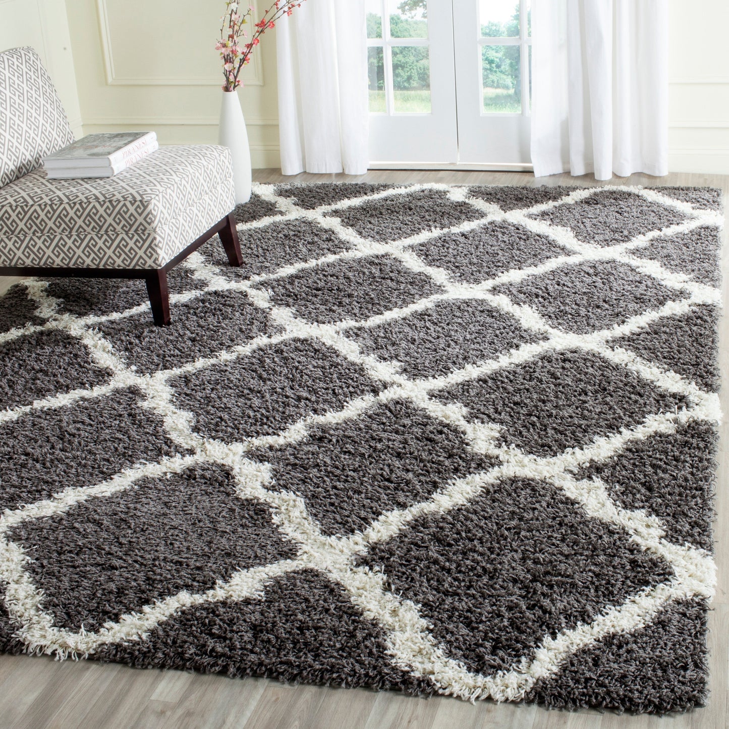 Tapis SAFAVIEH Dallas Shag Darina Trellis de 3,8 cm d'épaisseur
