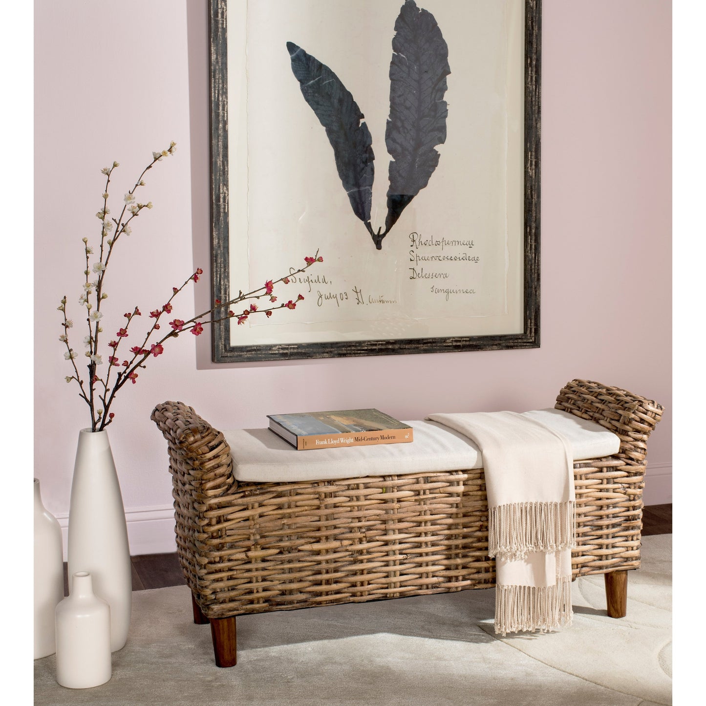 Banc Danna Brown de SAFAVIEH - 43,9 x 14,8 x 21,1 - 44 L x 15 P x 21 H