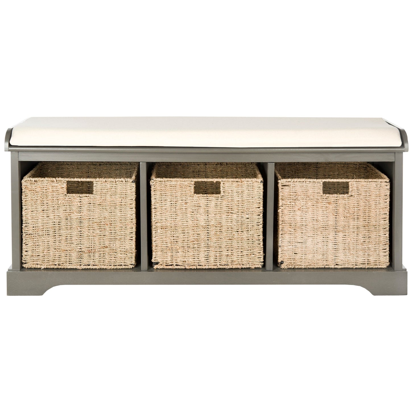 Banc de rangement SAFAVIEH Eola gris/blanc - 47 x 16,1 x 19,9 - 47 l x 16 P x 20 H