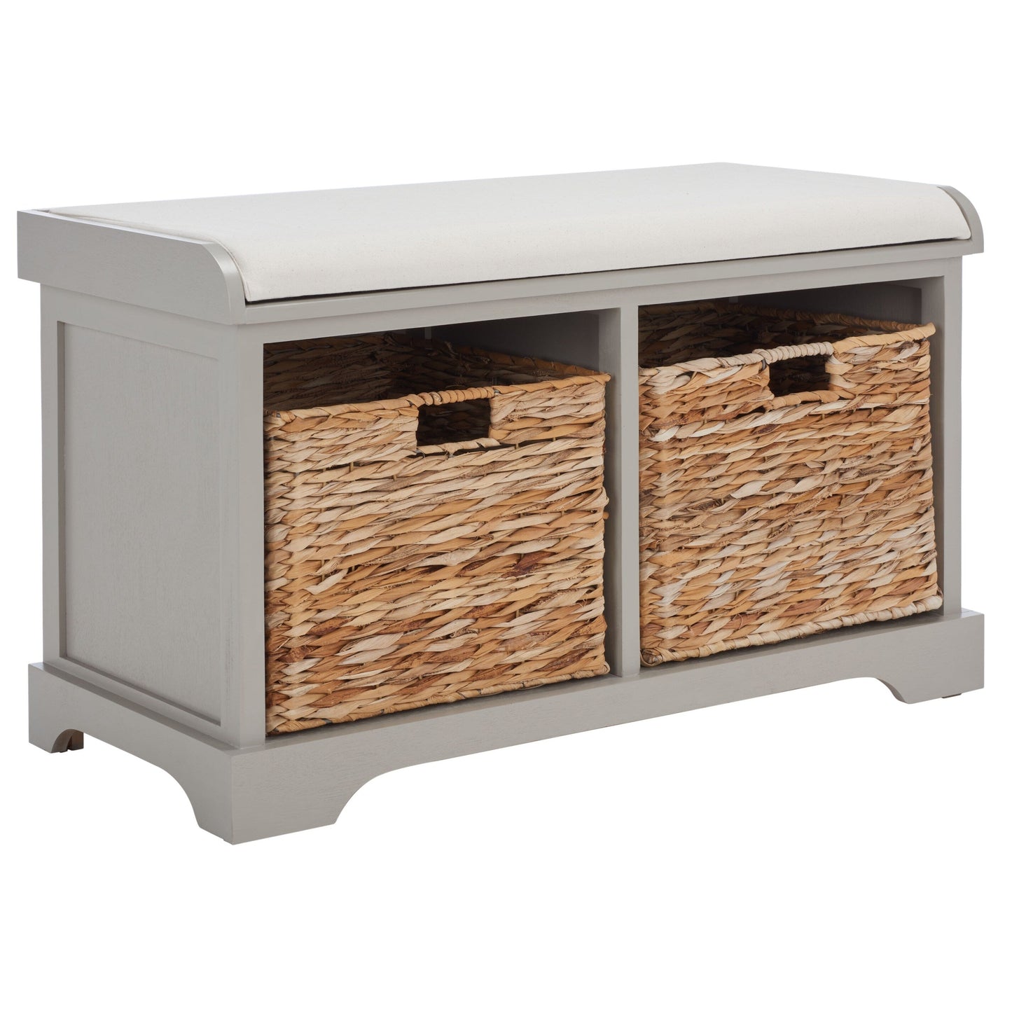 Banc de rangement tressé Euphemia marron SAFAVIEH - 33,5 x 16,1 x 19,9 - 34 L x 16 P x 20 H