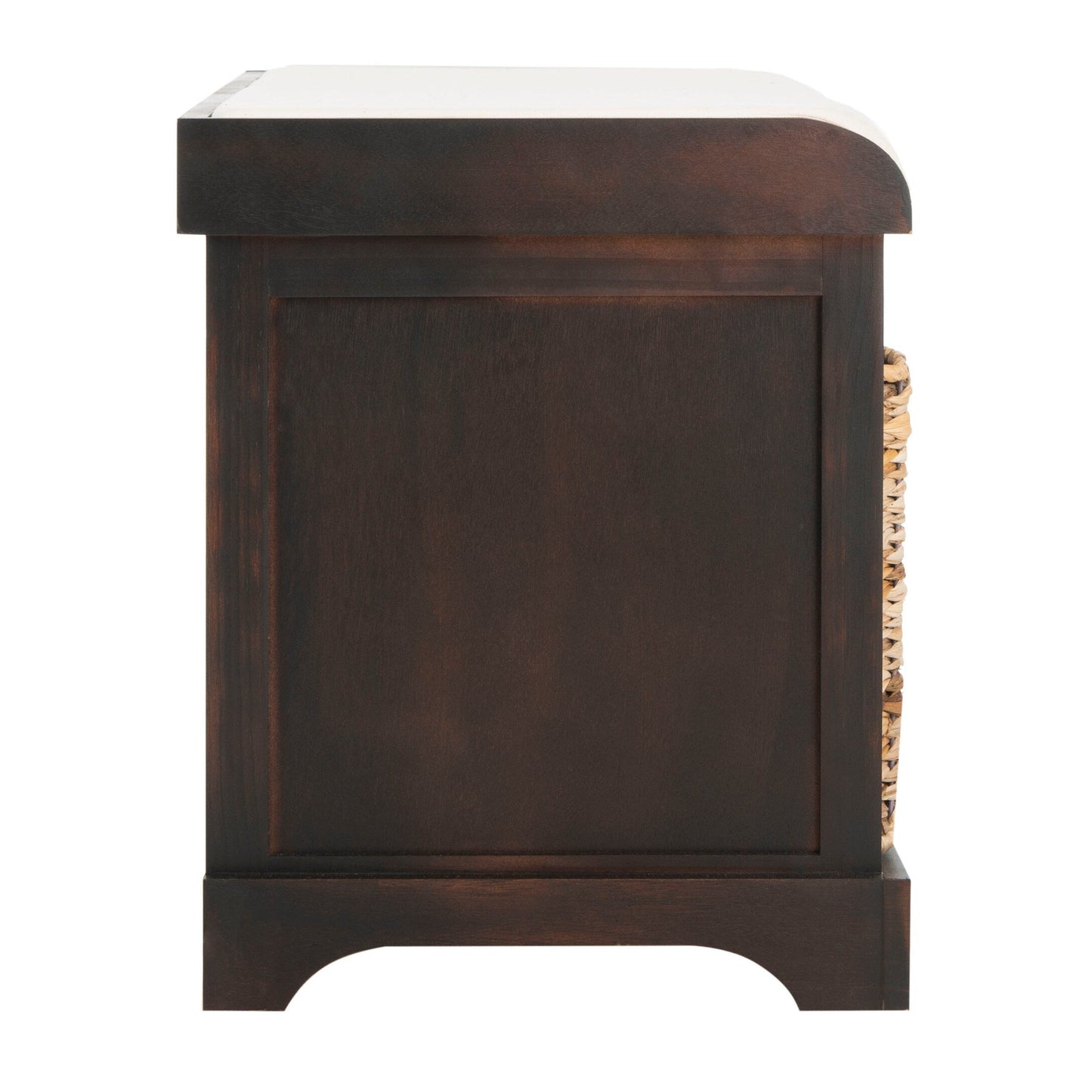 Banc de rangement tressé Euphemia marron SAFAVIEH - 33,5 x 16,1 x 19,9 - 34 L x 16 P x 20 H